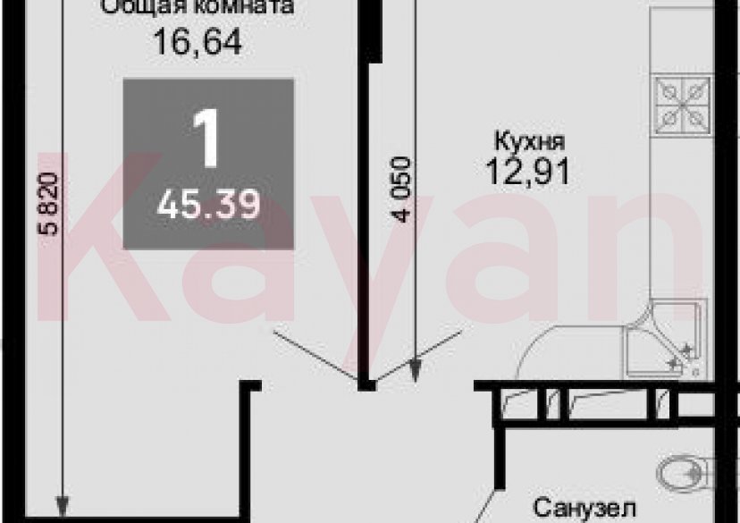 Продажа 1-комн. квартиры, 44.09 кв.м фото 0 Продажа 1-комн. квартиры, 44.09 кв.м фото 0