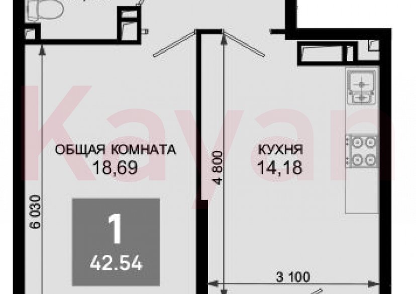 Продажа 1-комн. квартиры, 41.51 кв.м фото 0 Продажа 1-комн. квартиры, 41.51 кв.м фото 0