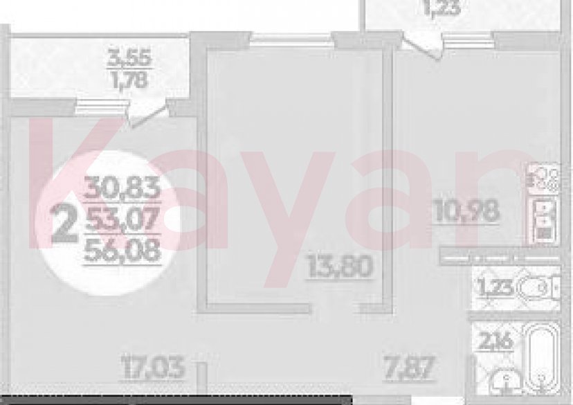 Продажа 2-комн. квартиры, 53.07 кв.м фото 0 Продажа 2-комн. квартиры, 53.07 кв.м фото 0