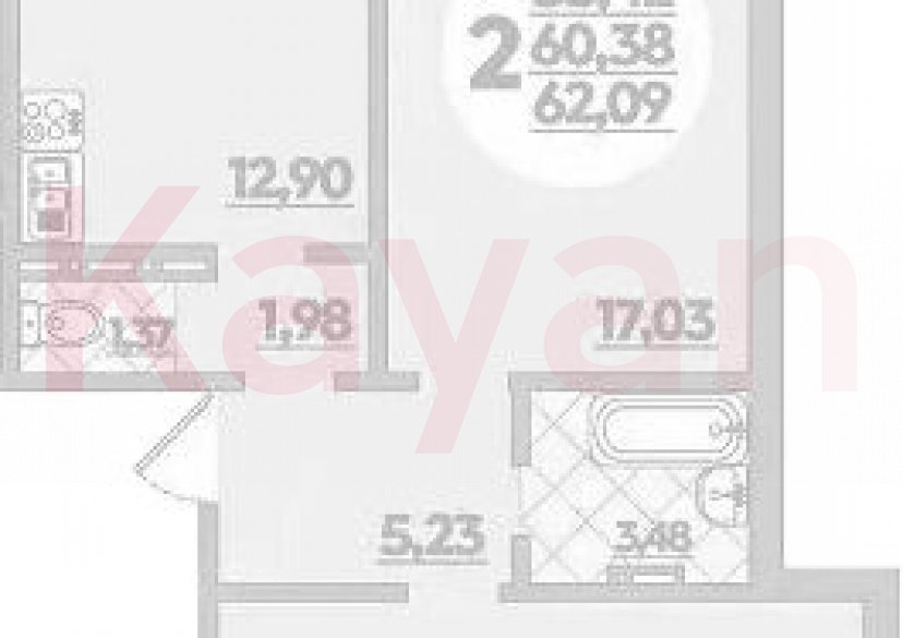 Продажа 2-комн. квартиры, 60.38 кв.м фото 0 Продажа 2-комн. квартиры, 60.38 кв.м фото 0