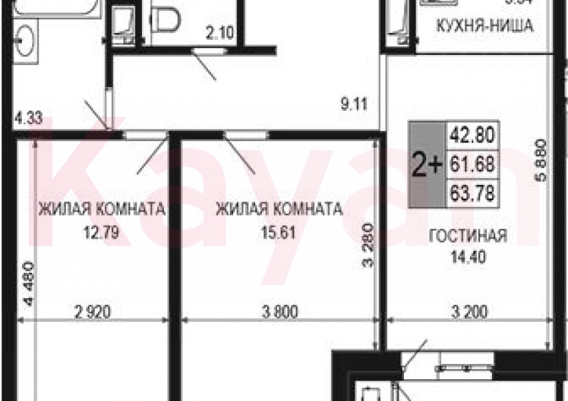 Продажа 3-комн. квартиры, 61.68 кв.м фото 0 Продажа 3-комн. квартиры, 61.68 кв.м фото 0