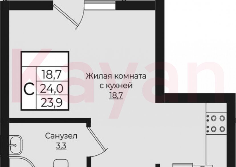 Продажа студии, 22 кв.м фото 0
