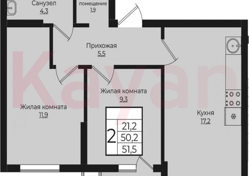 Продажа 2-комн. квартиры, 50.2 кв.м фото 0 Продажа 2-комн. квартиры, 50.2 кв.м фото 0