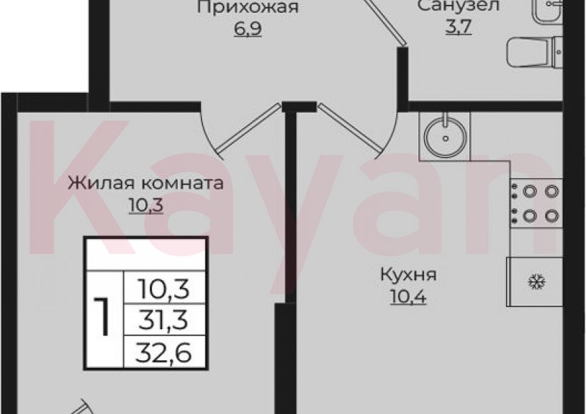 Продажа 1-комн. квартиры, 31.3 кв.м фото 0 Продажа 1-комн. квартиры, 31.3 кв.м фото 0