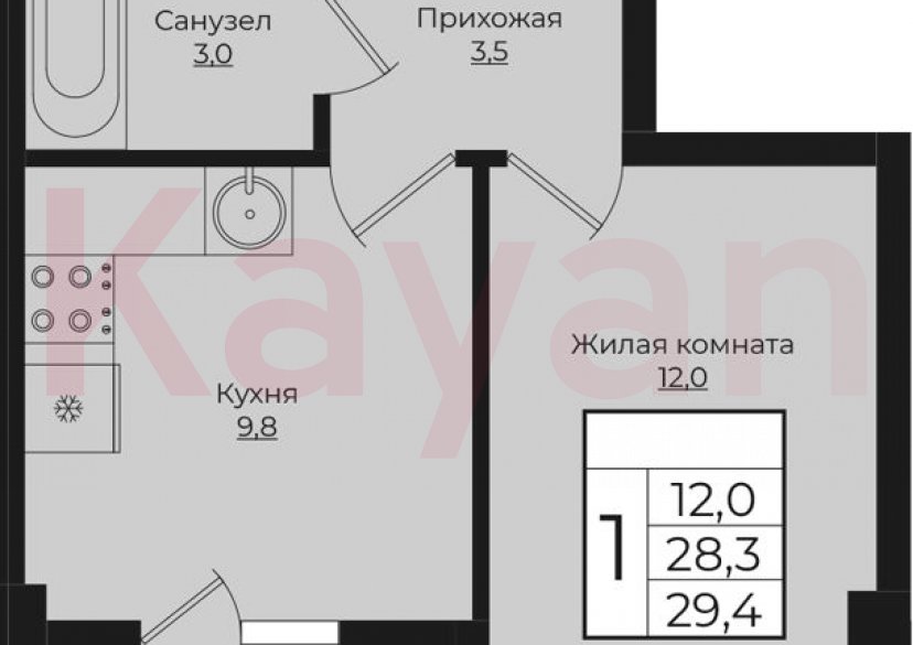 Продажа 1-комн. квартиры, 28.25 кв.м фото 0 Продажа 1-комн. квартиры, 28.25 кв.м фото 0
