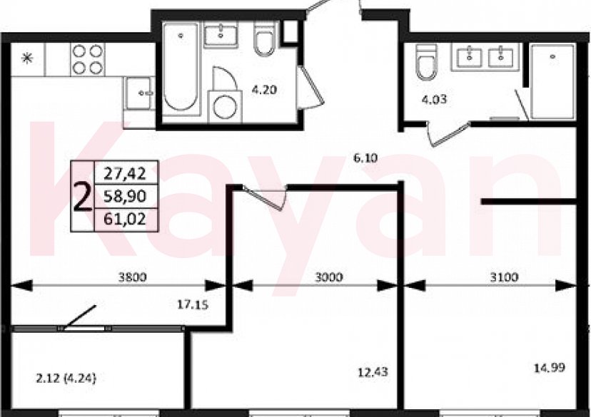 Продажа 3-комн. квартиры, 58.9 кв.м фото 0 Продажа 3-комн. квартиры, 58.9 кв.м фото 0