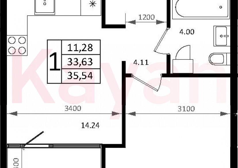Продажа 2-комн. квартиры, 33.64 кв.м фото 0