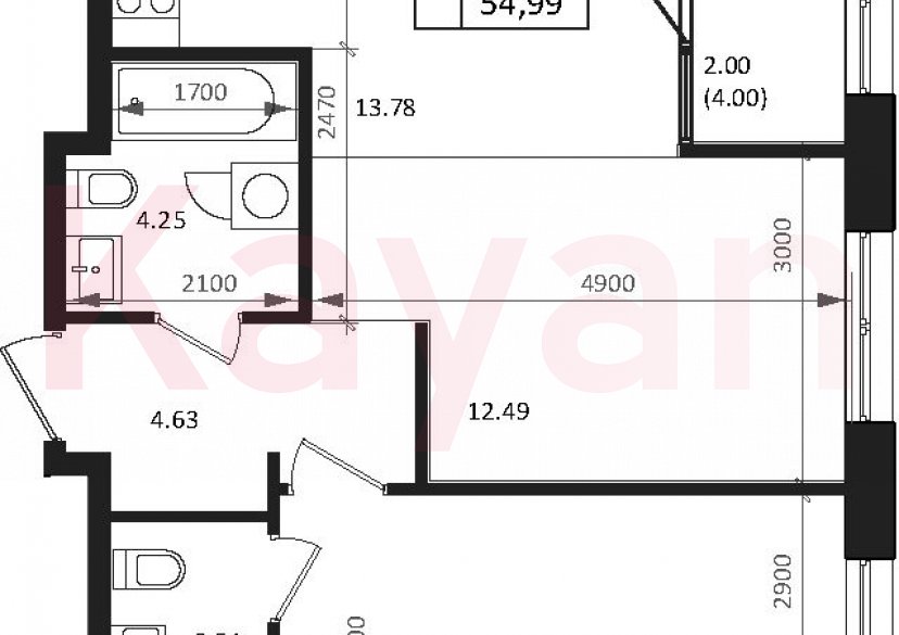 Продажа 3-комн. квартиры, 52.99 кв.м фото 0 Продажа 3-комн. квартиры, 52.99 кв.м фото 0