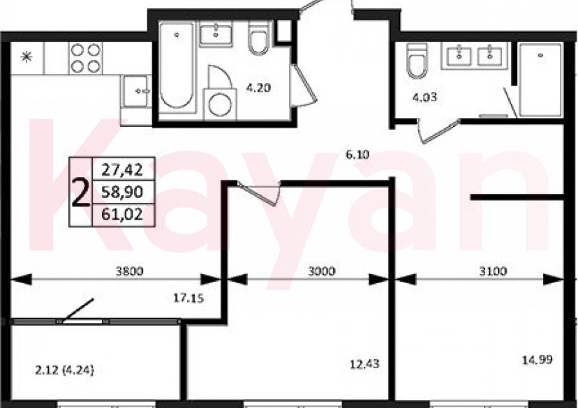 Продажа 3-комн. квартиры, 58.9 кв.м фото 0 Продажа 3-комн. квартиры, 58.9 кв.м фото 0