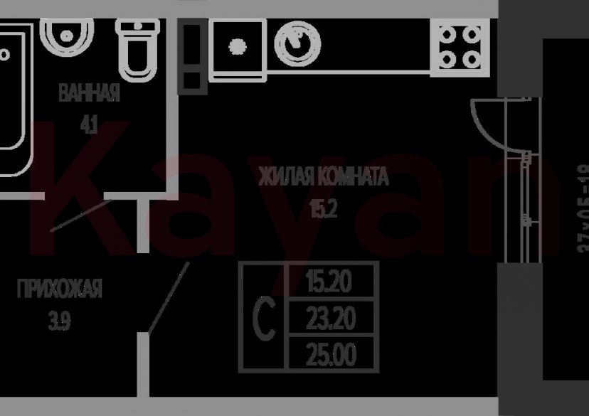 Продажа студии, 23.2 кв.м фото 0