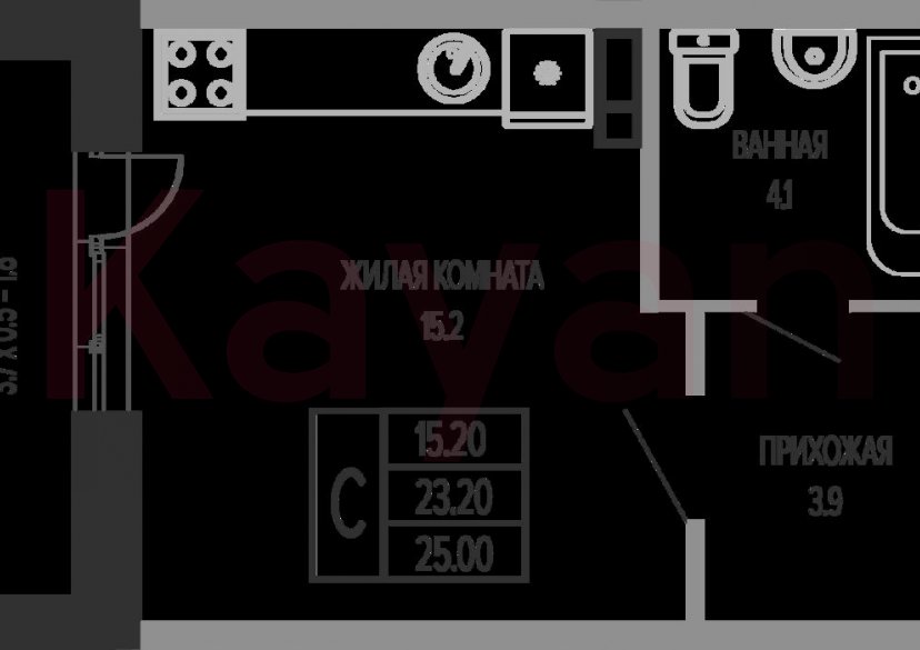 Продажа студии, 23.2 кв.м фото 0