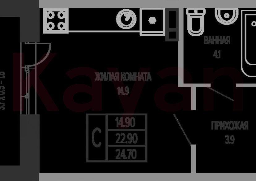 Продажа студии, 22.9 кв.м фото 0 Продажа студии, 22.9 кв.м фото 0