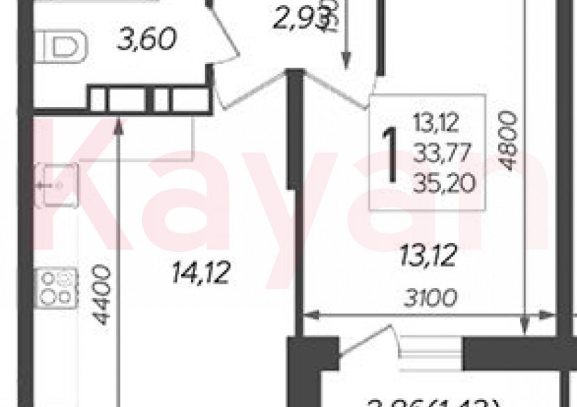 Продажа 1-комн. квартиры, 33.77 кв.м фото 0 Продажа 1-комн. квартиры, 33.77 кв.м фото 0