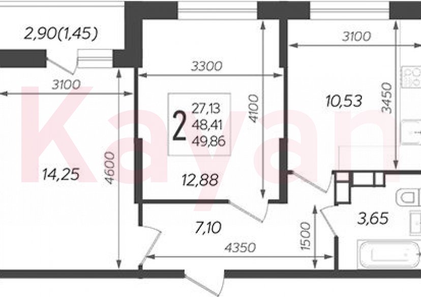 Продажа 2-комн. квартиры, 48.41 кв.м фото 0 Продажа 2-комн. квартиры, 48.41 кв.м фото 0