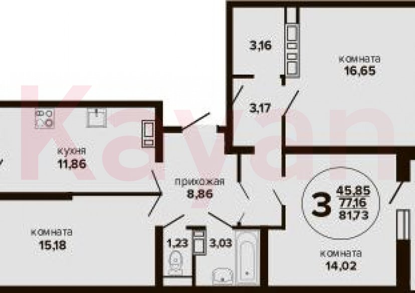 Продажа 3-комн. квартиры, 77.16 кв.м фото 0 Продажа 3-комн. квартиры, 77.16 кв.м фото 0