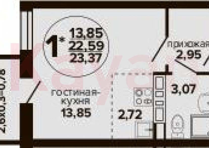 Продажа студии, 22.59 кв.м фото 0