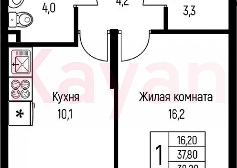 Продажа 1-комн. квартиры, 39.7 кв.м фото 0