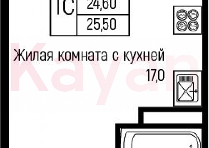 Продажа студии, 24.6 кв.м фото 0 Продажа студии, 24.6 кв.м фото 0