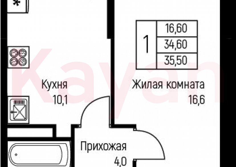 Продажа 1-комн. квартиры, 34.6 кв.м фото 0 Продажа 1-комн. квартиры, 34.6 кв.м фото 0
