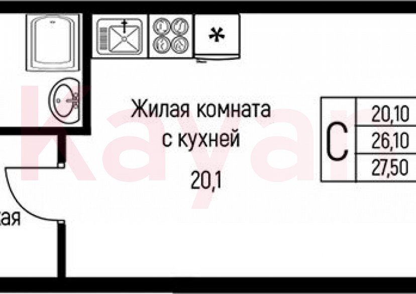 Продажа студии, 28 кв.м фото 0 Продажа студии, 28 кв.м фото 0