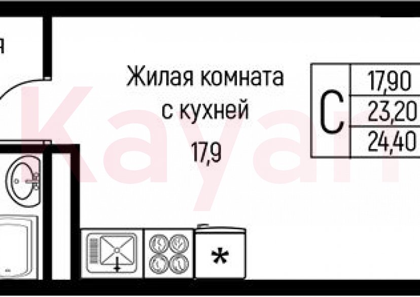 Продажа студии, 24.4 кв.м фото 0 Продажа студии, 24.4 кв.м фото 0