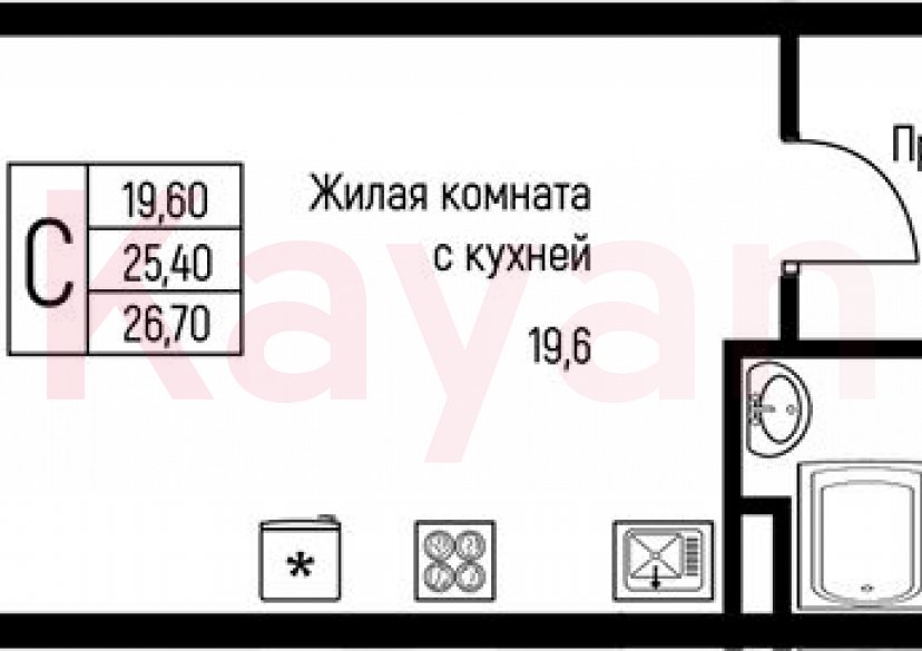 Продажа студии, 27 кв.м фото 0 Продажа студии, 27 кв.м фото 0