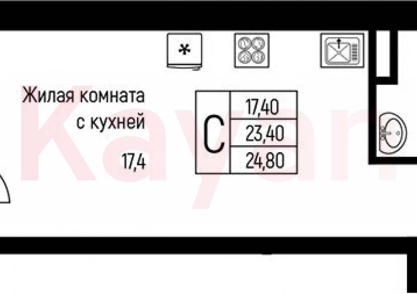 Продажа студии, 25 кв.м фото 0 Продажа студии, 25 кв.м фото 0