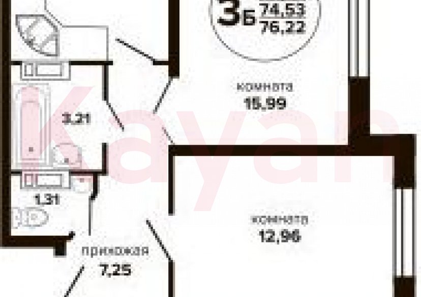 Продажа 3-комн. квартиры, 74.53 кв.м фото 0 Продажа 3-комн. квартиры, 74.53 кв.м фото 0