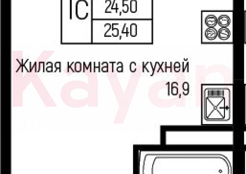 Продажа студии, 24.5 кв.м фото 0