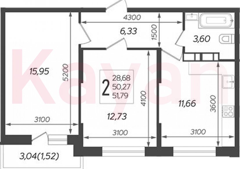 Продажа 2-комн. квартиры, 50.27 кв.м фото 0 Продажа 2-комн. квартиры, 50.27 кв.м фото 0