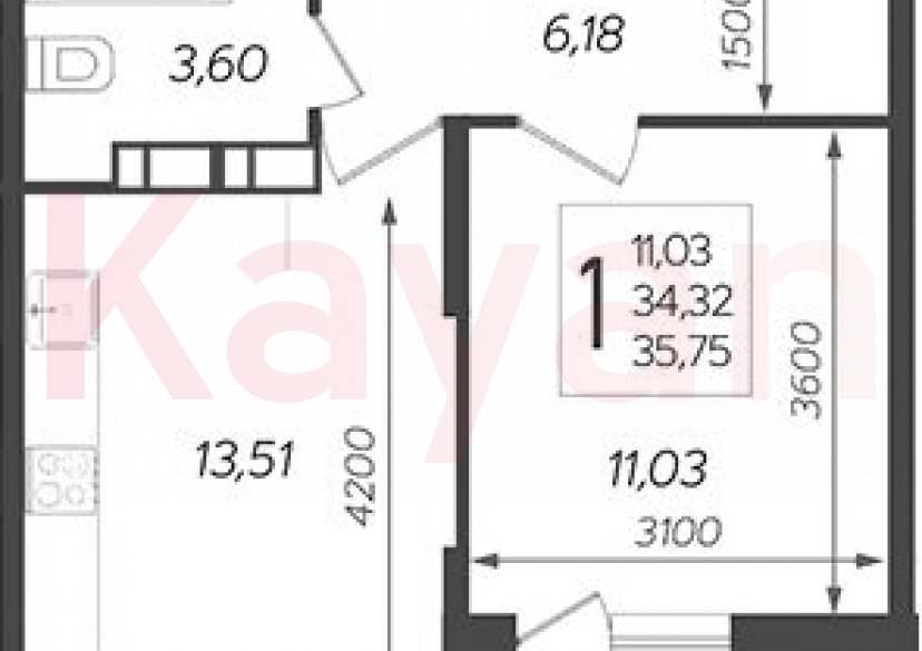 Продажа 1-комн. квартиры, 34.32 кв.м фото 0