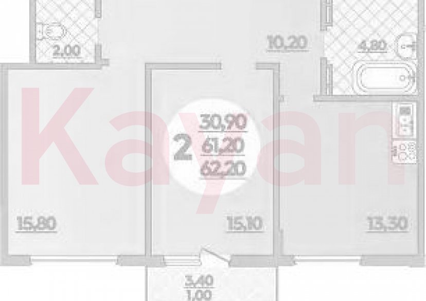 Продажа 2-комн. квартиры, 61.2 кв.м фото 0 Продажа 2-комн. квартиры, 61.2 кв.м фото 0