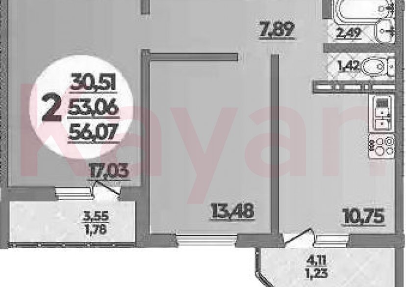 Продажа 2-комн. квартиры, 53.06 кв.м фото 0 Продажа 2-комн. квартиры, 53.06 кв.м фото 0