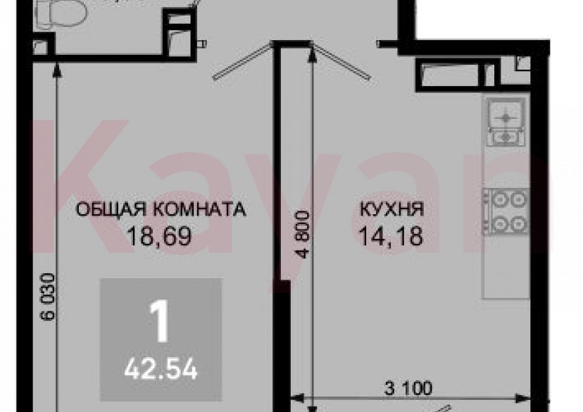 Продажа 1-комн. квартиры, 41.51 кв.м фото 0 Продажа 1-комн. квартиры, 41.51 кв.м фото 0