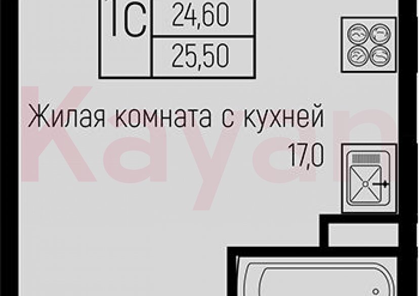 Продажа студии, 24.6 кв.м фото 0 Продажа студии, 24.6 кв.м фото 0