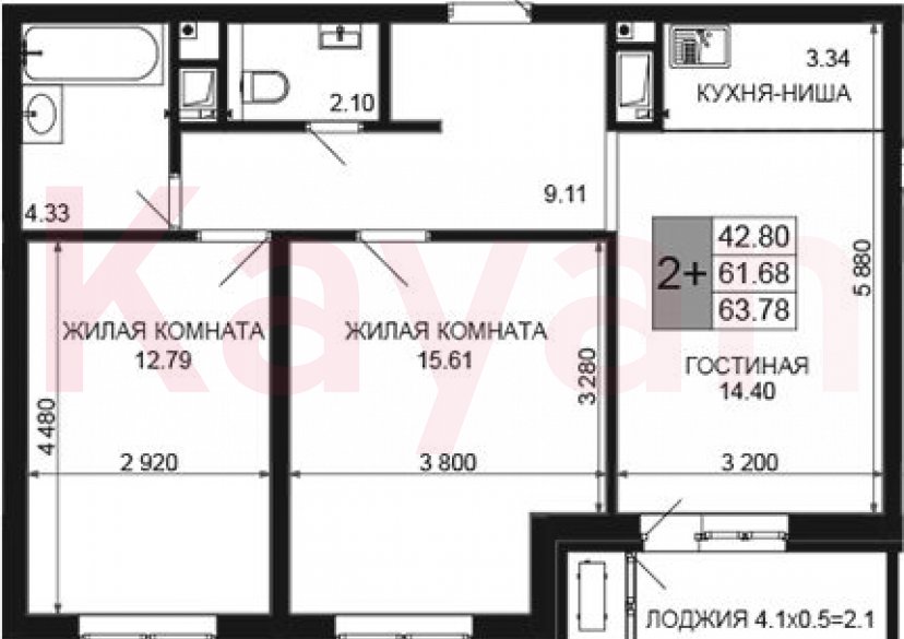 Продажа 3-комн. квартиры, 61.68 кв.м фото 0 Продажа 3-комн. квартиры, 61.68 кв.м фото 0