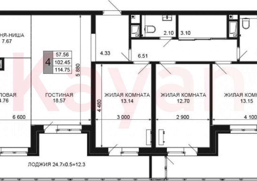 Продажа 5-комн. квартиры, 102.45 кв.м фото 0