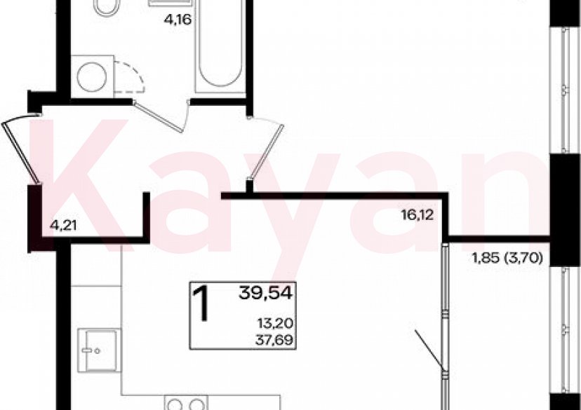 Продажа 2-комн. квартиры, 37.69 кв.м фото 0 Продажа 2-комн. квартиры, 37.69 кв.м фото 0