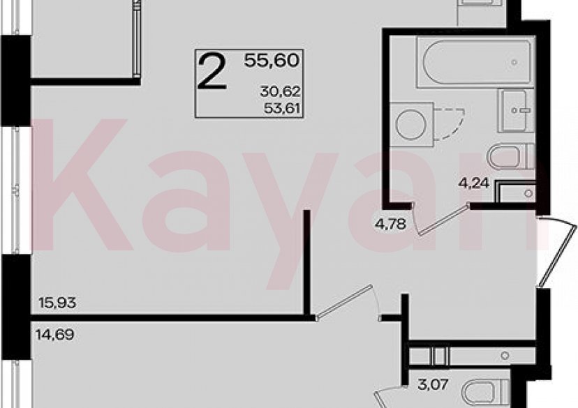 Продажа 2-комн. квартиры, 53.61 кв.м фото 0 Продажа 2-комн. квартиры, 53.61 кв.м фото 0
