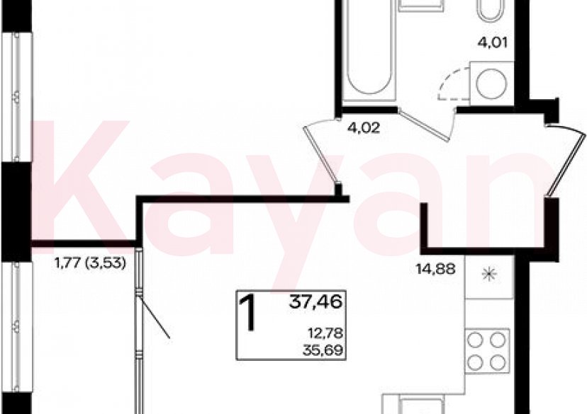 Продажа 2-комн. квартиры, 35.69 кв.м фото 0 Продажа 2-комн. квартиры, 35.69 кв.м фото 0