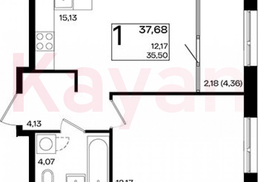 Продажа 2-комн. квартиры, 35.5 кв.м фото 0 Продажа 2-комн. квартиры, 35.5 кв.м фото 0