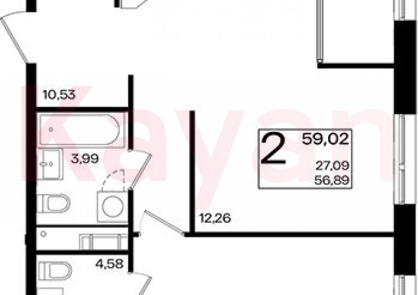 Продажа 2-комн. квартиры, 56.89 кв.м фото 0 Продажа 2-комн. квартиры, 56.89 кв.м фото 0