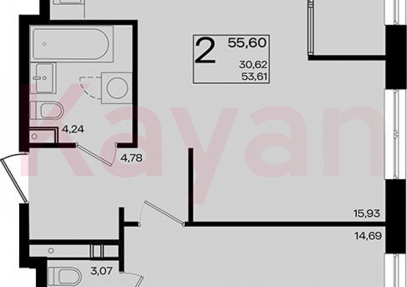 Продажа 2-комн. квартиры, 53.61 кв.м фото 0 Продажа 2-комн. квартиры, 53.61 кв.м фото 0
