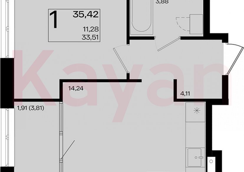 Продажа 2-комн. квартиры, 33.51 кв.м фото 0 Продажа 2-комн. квартиры, 33.51 кв.м фото 0