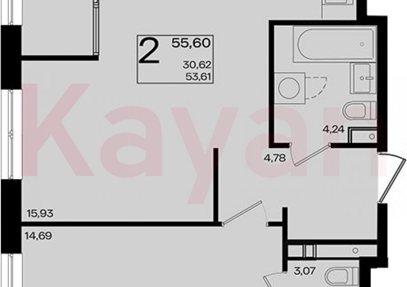 Продажа 2-комн. квартиры, 53.61 кв.м фото 0 Продажа 2-комн. квартиры, 53.61 кв.м фото 0