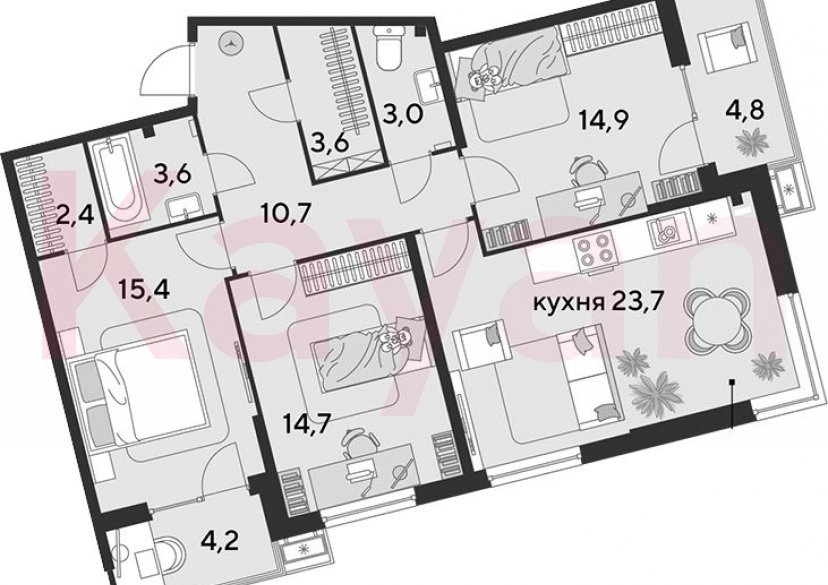 Продажа 4-комн. квартиры, 92 кв.м фото 0 Продажа 4-комн. квартиры, 92 кв.м фото 0