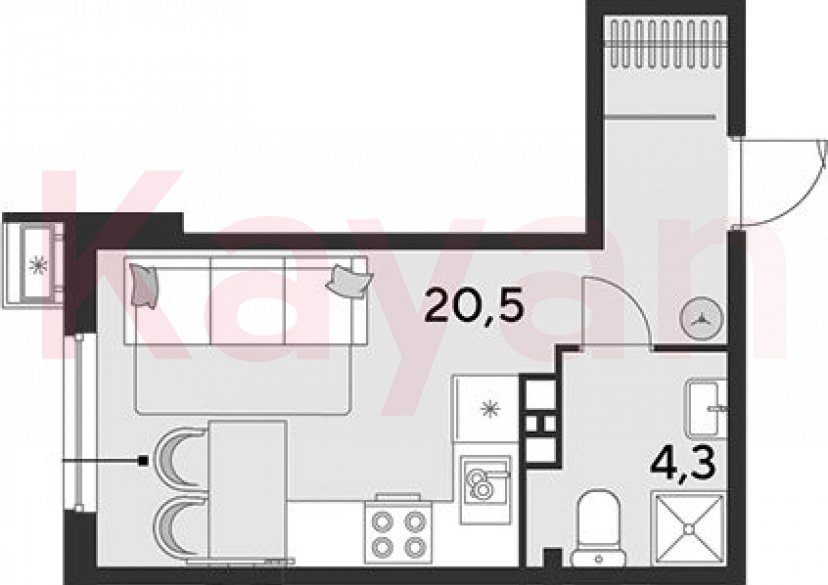 Продажа студии, 24.8 кв.м фото 0