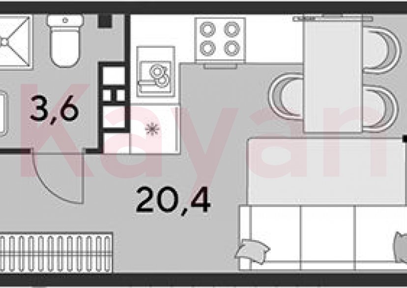 Продажа студии, 24 кв.м фото 0 Продажа студии, 24 кв.м фото 0