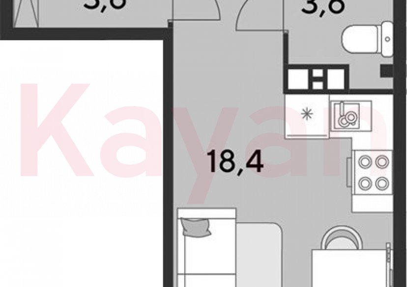 Продажа студии, 25.6 кв.м фото 0