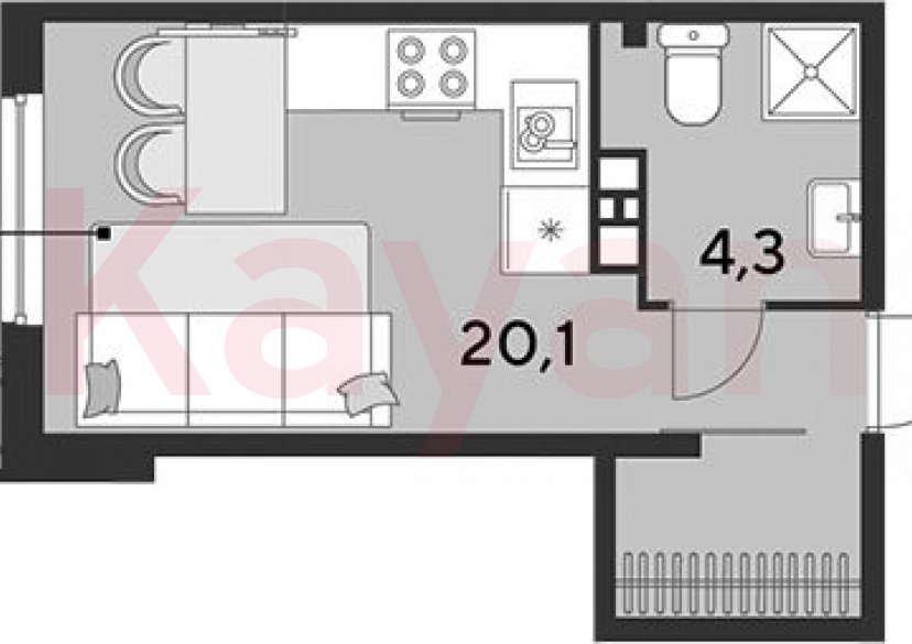 Продажа студии, 24.4 кв.м фото 0